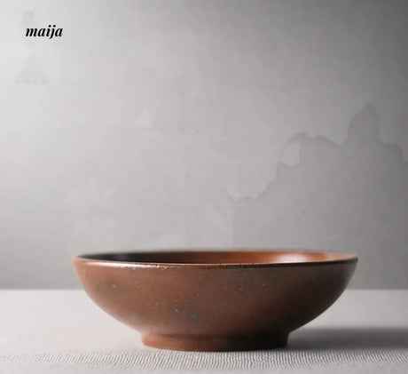 JOTO Eight Year Rough Ceramic Fruit Plate Handmade Retro Dish from MOSE