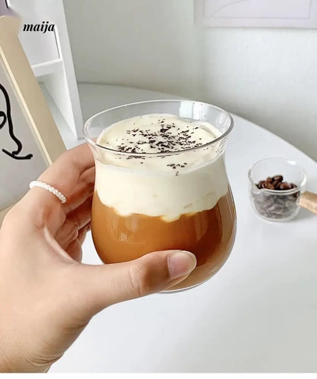 BANKE Tulip-Shaped Retro Coffee Glass Cup from BANKE