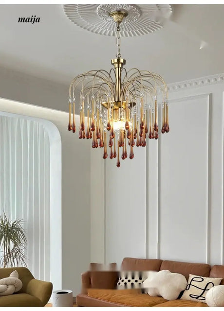 NANCY Crystal Chandelier Water Drop Lamp Retro Design from NANCY