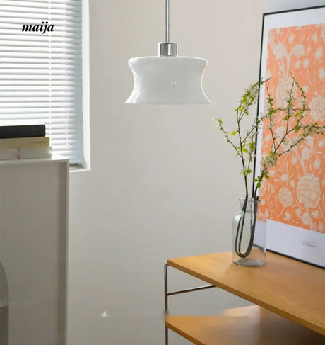 LYNN White Glossy Scandinavian Ceiling Lamp from Lynn's Lamp