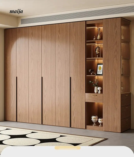 MEIHOUSE Antique Style Walnut Bedroom Large Wardrobe Cabinet from MEIHOUSE