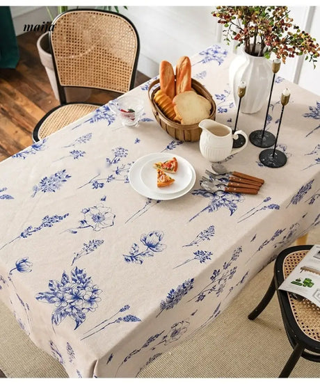 MAN YUE HOME Retro Cotton Tablecloth for Dining or Coffee Table from MAN YUE HOME