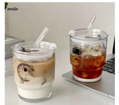BANKE Summer Portable Glass Latte Coffee Cup from BANKE