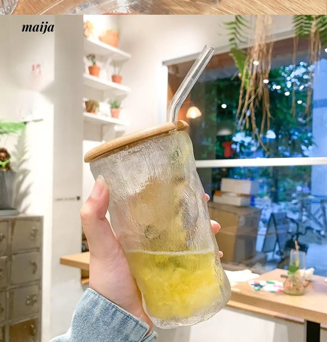 BANKE High-Quality Matte Straw Coffee Glass Cup from BANKE