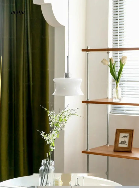 LYNN White Glossy Scandinavian Ceiling Lamp from Lynn's Lamp