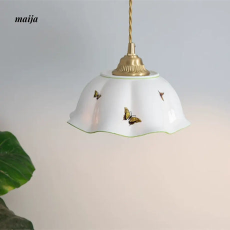 NANCY Brass Butterfly Chandelier French Cream Style from NANCY