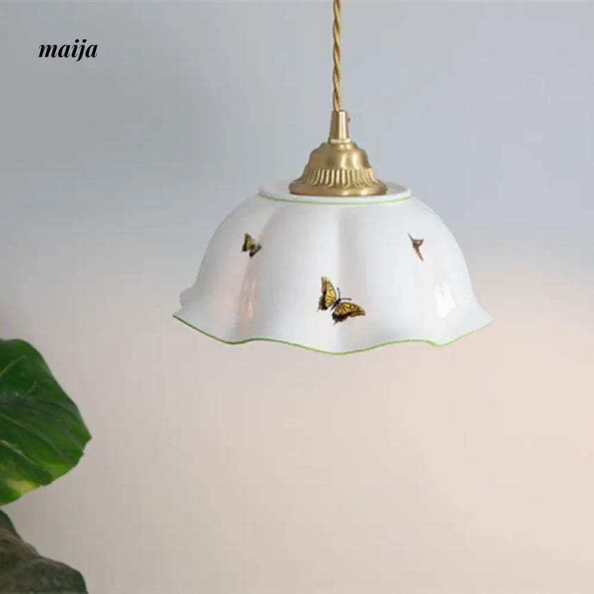 NANCY Brass Butterfly Chandelier French Cream Style from NANCY