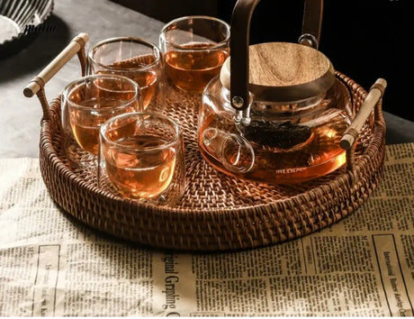 Flower Heat Resistant Glass Tea Set with Tray from KIMACHI