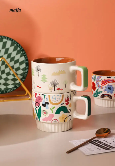 Abstract Colourful Painting Mug from Kumagaigumi