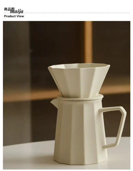 WENSHUO Cream Ceramic Coffee Pot Set from WENSHUO
