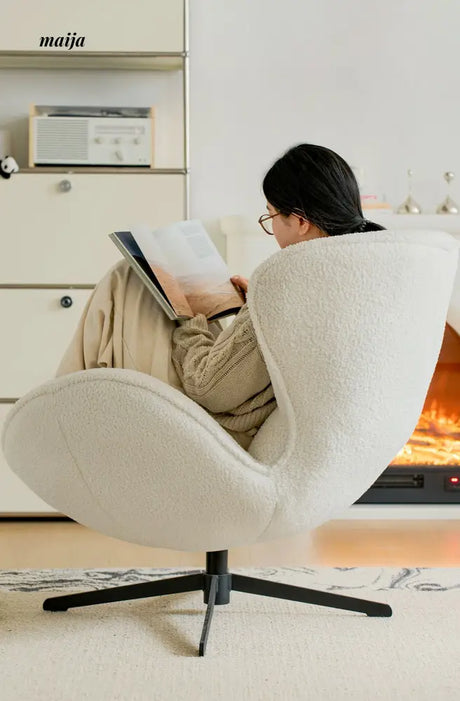 Eggshell Teddy Velvet Chair from maija