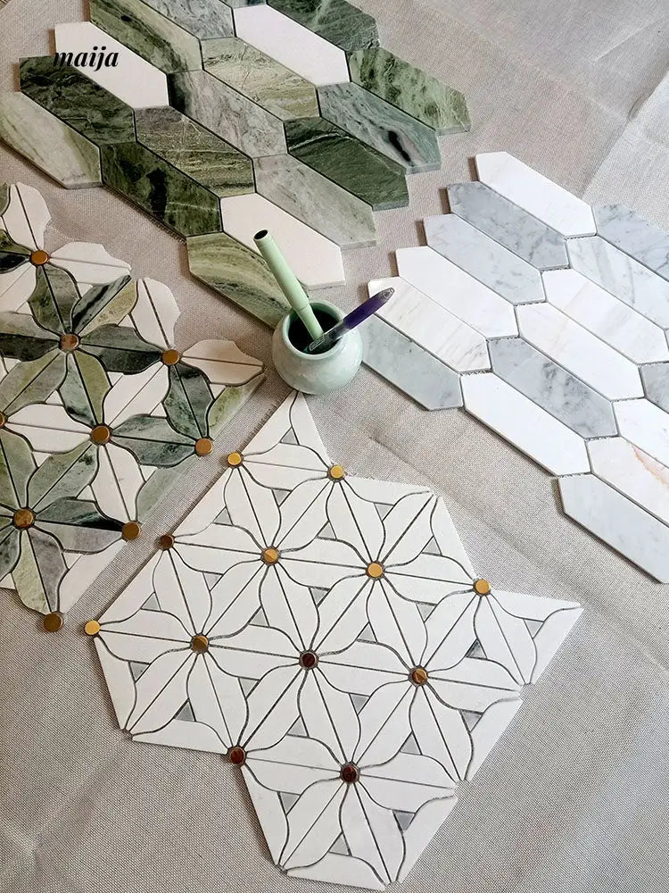 Emerald Mosaic Marble Tiles from LIZARD KING