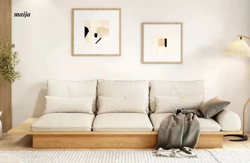 Japanese Style Solid Wood Modular Sofa with Storage from maija