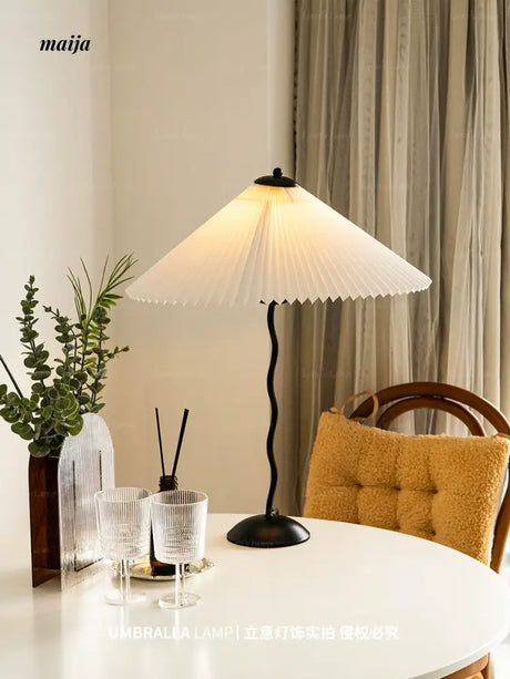 LYNN Korean Pleated Umbrella Table Lamp from Lynn's Lamp
