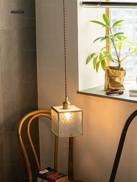 LYNN Japanese Retro Brass Ceiling Lamp from Lynn's Lamp