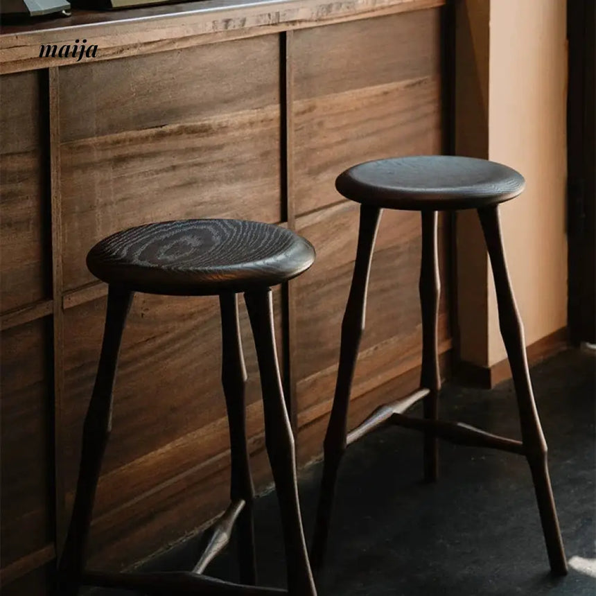 Aiza Solid Wood High Stool from maija