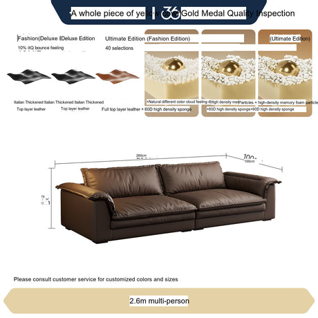 FASATI Jasper Luxurious Deep-Seat Leather Sofa from FASATI