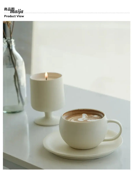 WENSHUO Cream Coffee Ceramic Cup Set from WENSHUO