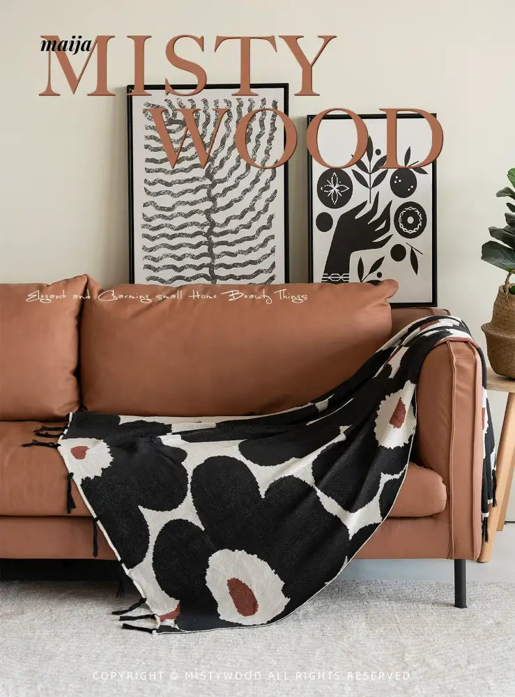 MISTYWOOD Black Sofa Knitted Floral Duvet from MISTYWOOD