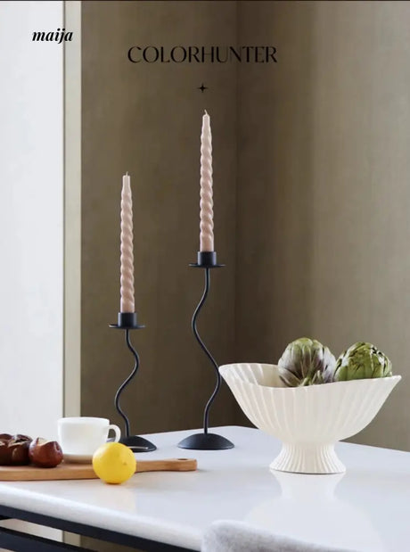 COLOURHUNTER Black Metal Retro Jewelry French Retro Style Candle Holder from maija