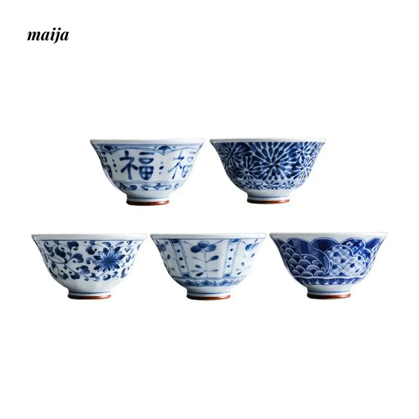 OKADA YAKI Blue & White Japanese Bowl from OKADA YAKI