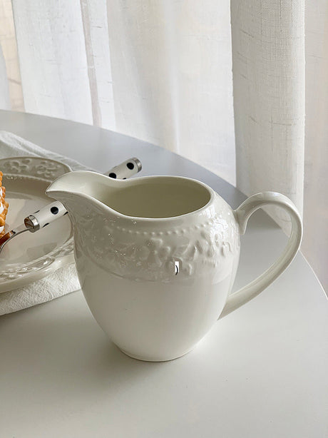YASUKI Marcellus Elegant Floral Design Ceramic Milk Pot from YASUKI