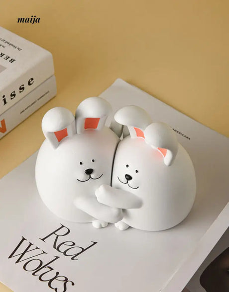 Hugging Rabbits Bookends from maija