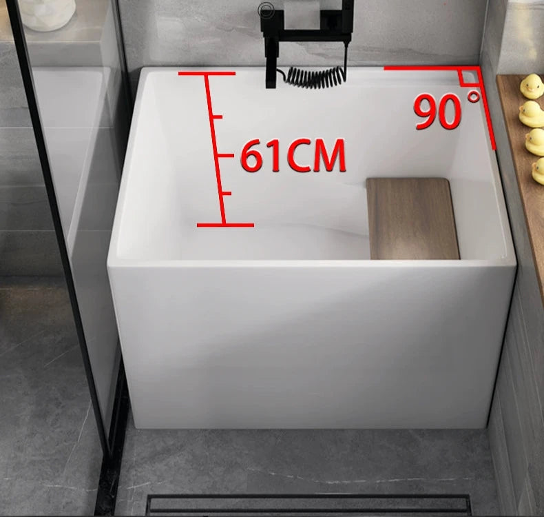 Mini Freestanding Rectangle Acrylic Bathtub from maija