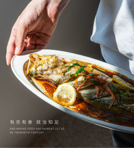 MUMO Jacob White Porcelain Fish Plate from MUMO