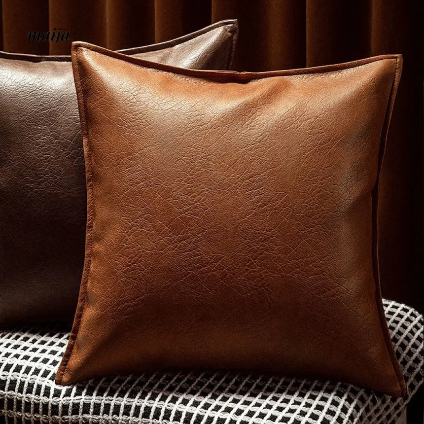 Vegan Leather Square Cushion from maija