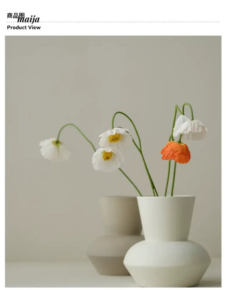 WENSHUO French Cream Wide-Mouth Vase from WENSHUO
