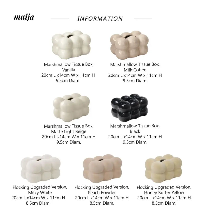 Marshmallow Ceramic Tissue Box from maija