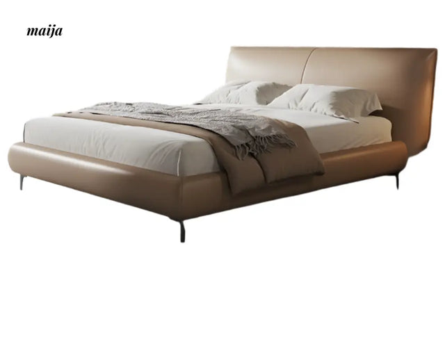 Minimalist Soft Leather Bed from maija