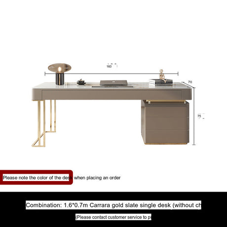 DIPU Isla Italian Minimalist Rock Plate Desk from DIPU