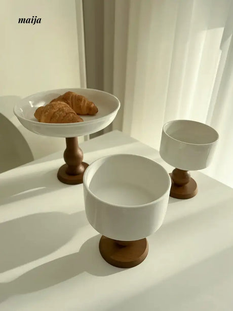 LIVETAI Coffee Cup and Plate with High Foot Set from LIVETAI