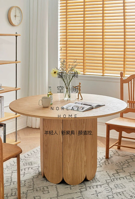 LAZYSPACE Leo Solid Wood Round Table from LAZYSPACE