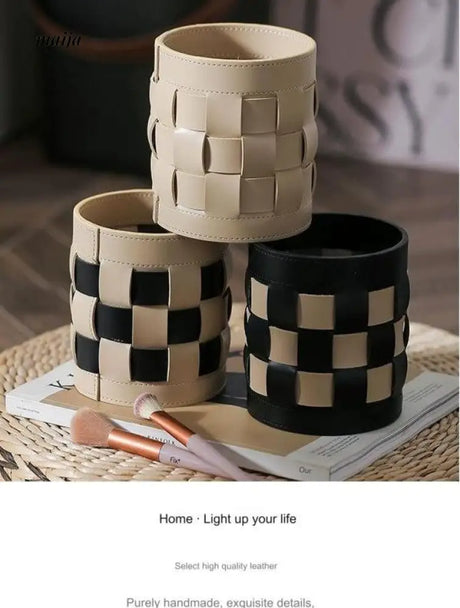 MUYE Woven Leather Make Up Brush Holder from MUYE
