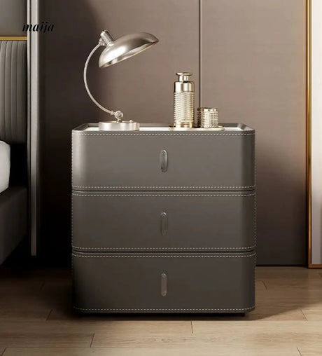 Matteo Leather Wrapped Bedside Table from maija