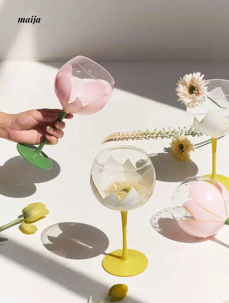 SOREMO Tulip Hand Painted Wine Glass from maija