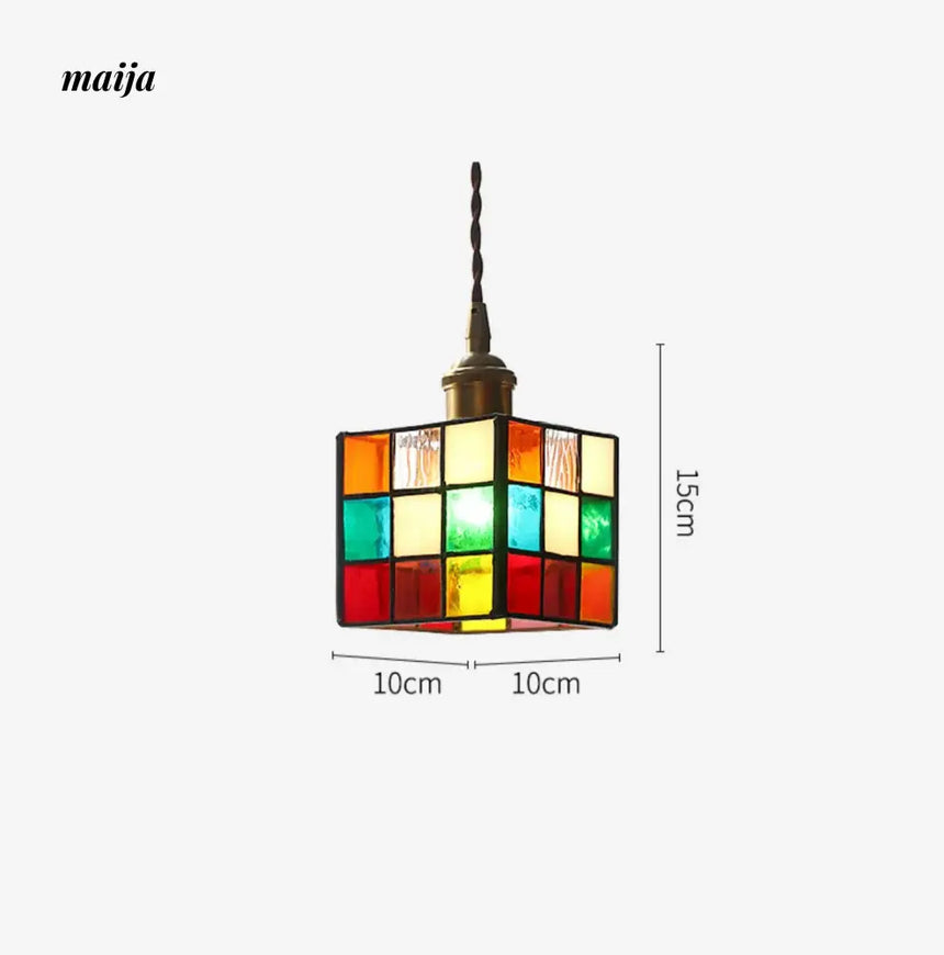 Stained Glass Rubik Glass Pendant Light from maija