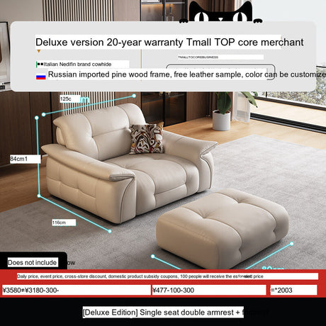 DIPU Nikolaj Cream Cowhide Sofa from DIPU