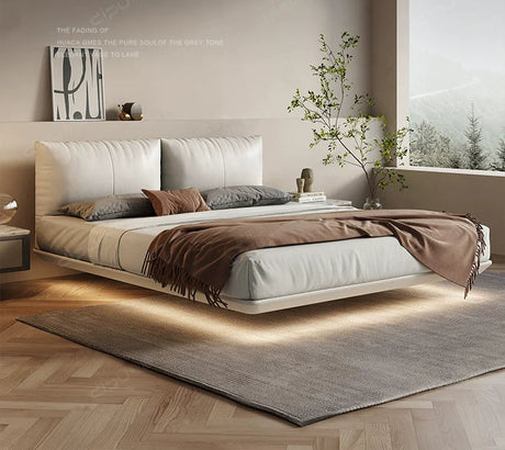 DIPU Diego Minimal Suspended Leather Bed from DIPU