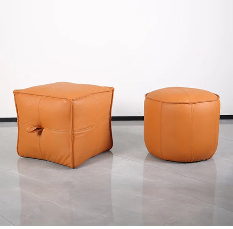 DIPU Ronin Leather Small Round Stool from DIPU