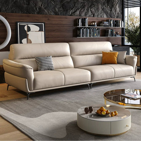 DIPU Frank Cream Leather Design Sofa from DIPU