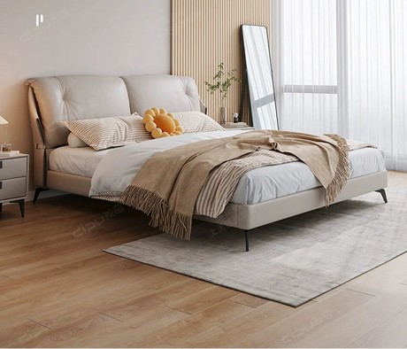 DIPU Emelia Minimalist Cream Designer Bed from DIPU