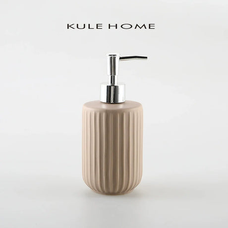 KULE HOME Stripe Ceramic Lotion and Hand Soap Bottle from KULE HOME