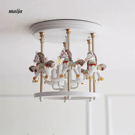 QXWD White Horses Ceiling Light Children's Room from QXWD