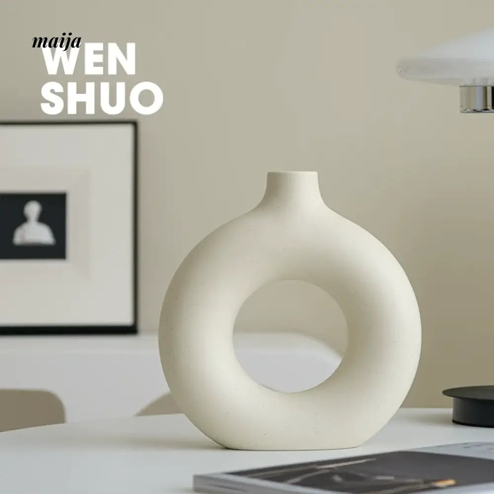 WENSHUO Circular Nordic Ceramic Vase from WENSHUO