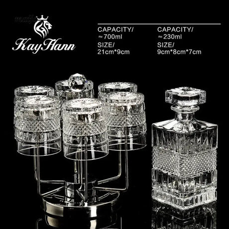Crystal Whiskey Decanter and Glass Set from KEYHUAN