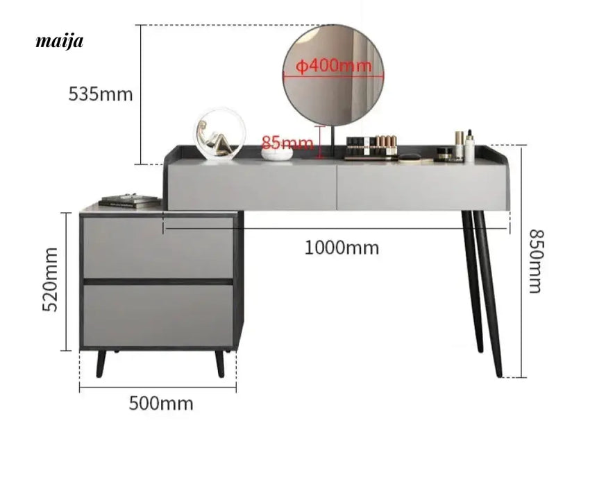 MEIHOUSE Telescopic Scandinavian Dressing Table Modern Bedroom Storage from MEIHOUSE